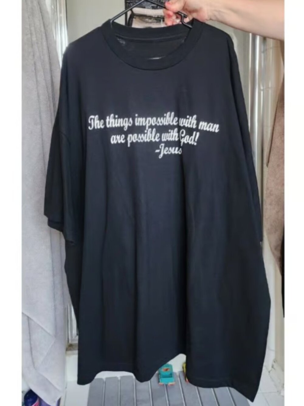 With God All Things Are Possible Jesus Christian Faith Oversized T-Shirt
